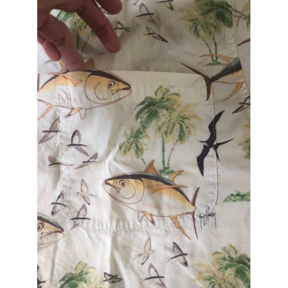 Guy Harvey Button Down Shirt Hawaiian Fish - Picture 3 of 7